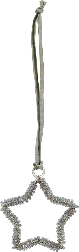 HDConnect Χριστουγεννιάτικα Στολίδια, αστέρια και καρδιές, ασημένια, 4 τμχ