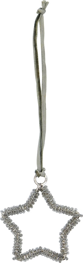 HDConnect Décorations de Noël en forme d'étoiles et de cœurs, argentées, Lot de 4