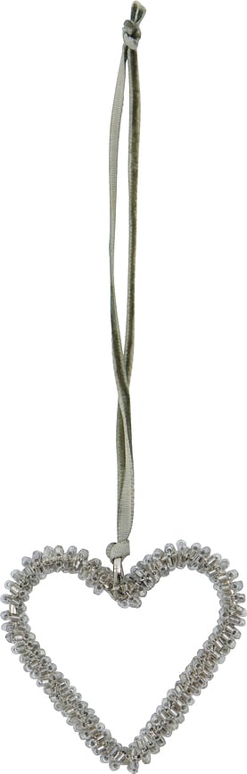 HDConnect Décorations de Noël en forme d'étoiles et de cœurs, argentées, Lot de 4