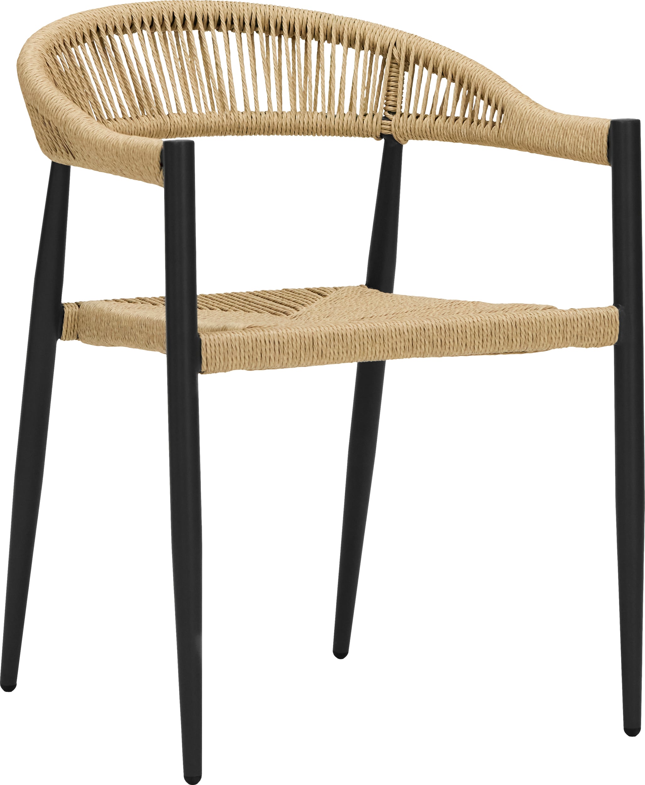 HDCoon Gartenstuhl mit Armlehnen, beige-schwarz