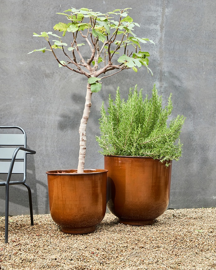 HDCove Pots de Fleurs, marron, Lot de 2