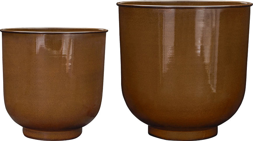 HDCove Pots de Fleurs, marron, Lot de 2