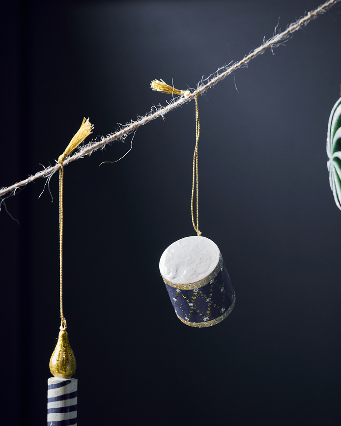 HDDrum Χριστουγεννιάτικα Στολίδια, μπλε, μπεζ, πράσινο, 3 τμχ