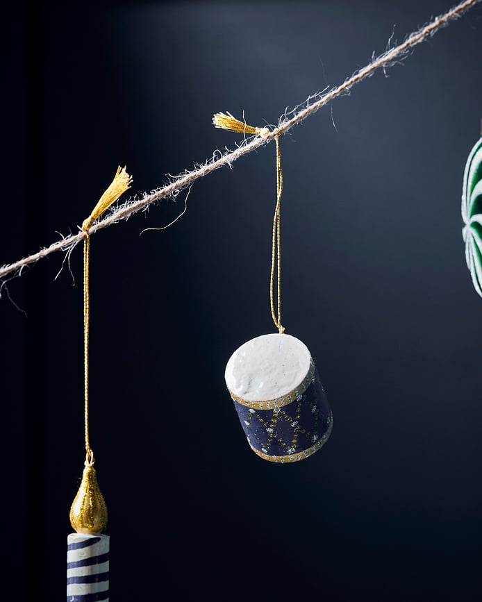 HDDrum Décorations de Noël, bleues, beiges et vertes, Lot de 3