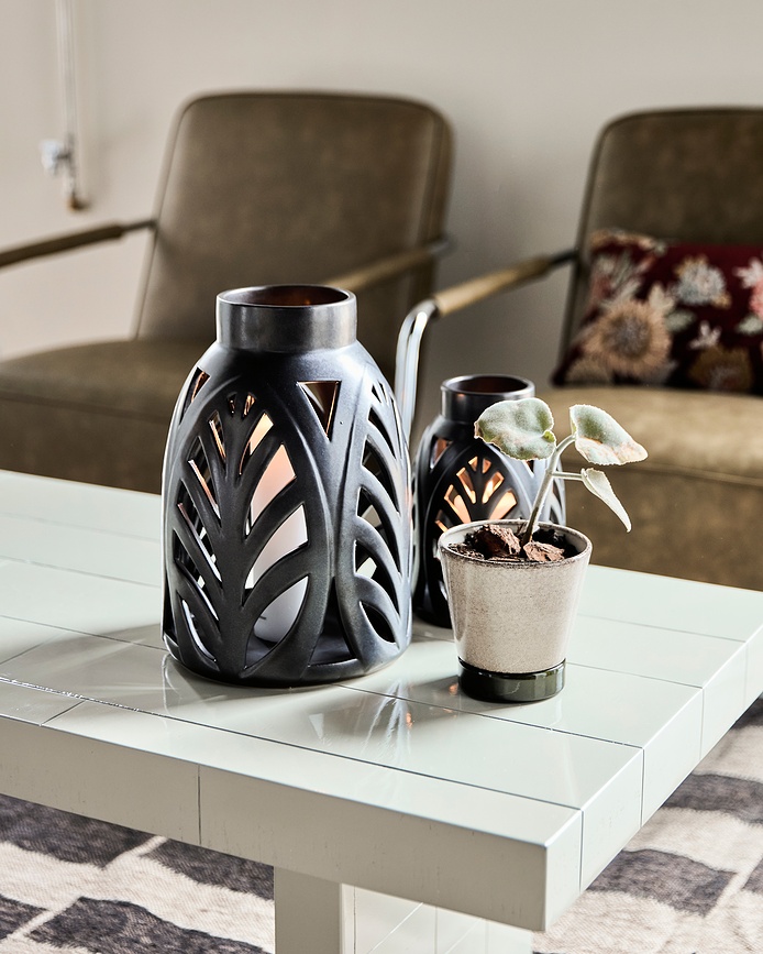 HDElm Lampion, 22 cm, črn