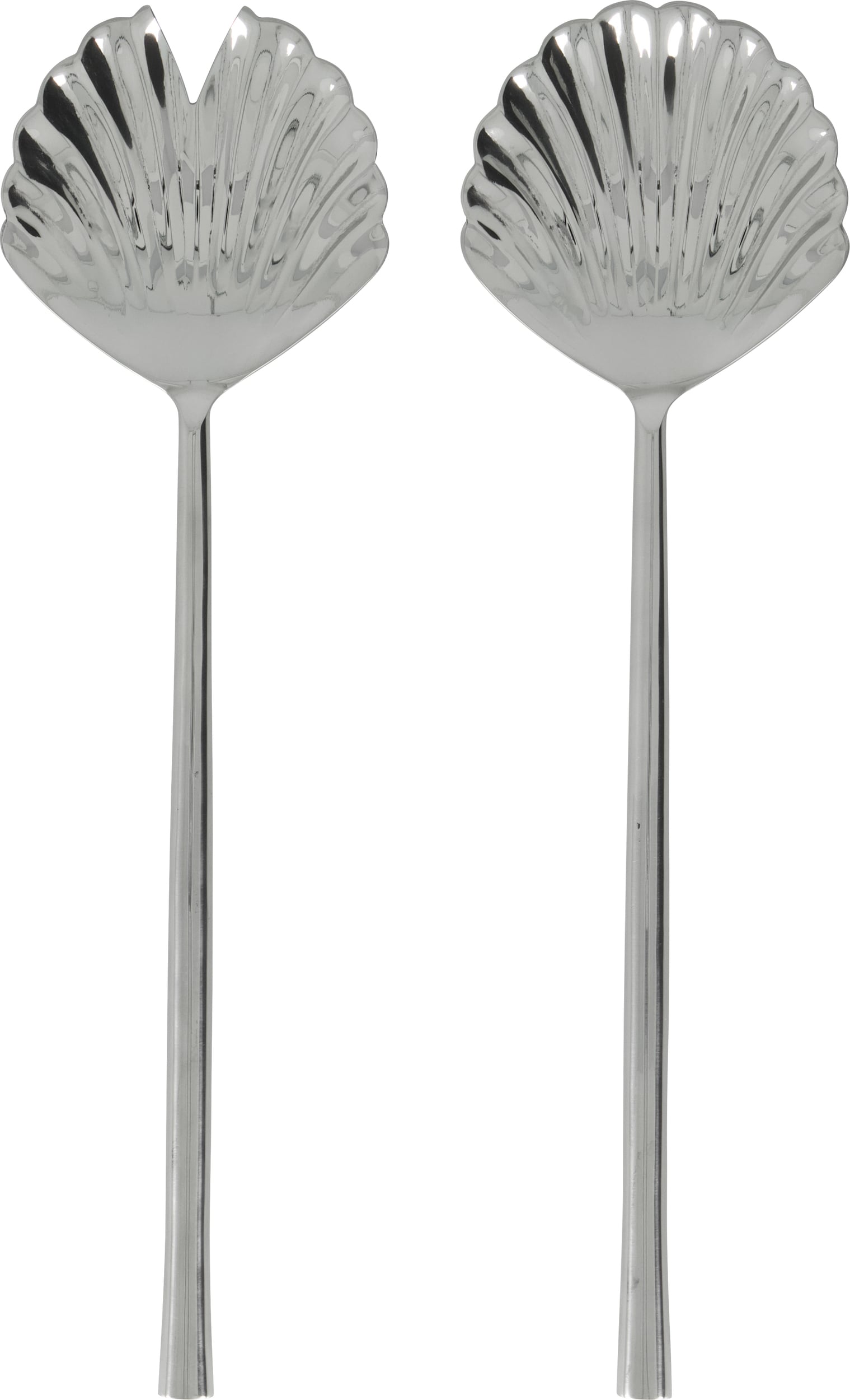 HDFan Salatlöffel Muschelform, silberfarben, 2 St.