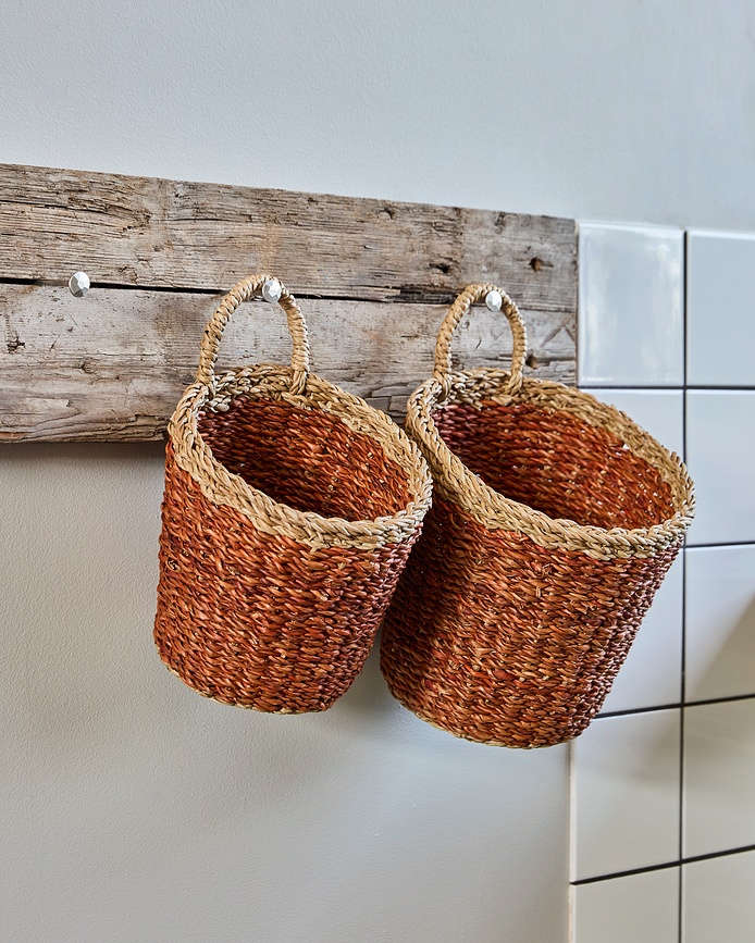 HDHere Paniers de Rangement, beiges, Lot de 2