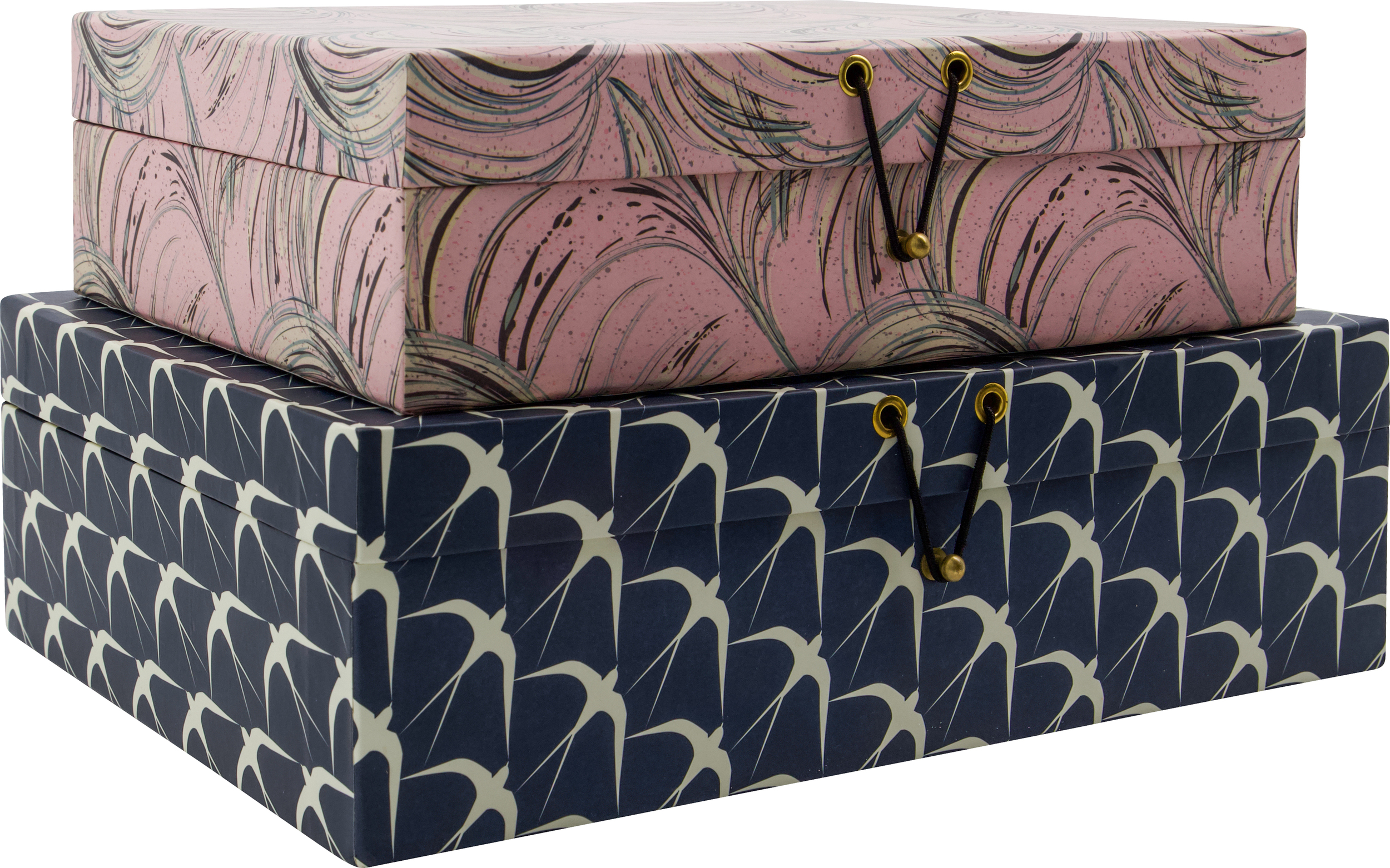 HDKeep Aufbewahrungsboxen, rosa, marineblau, 2 St.