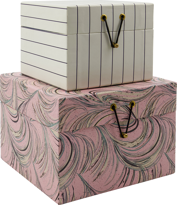 HDKeep Kutije za Pohranu bijele i ružičaste 2 kom.