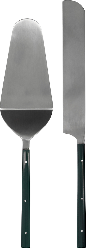 HDLata Pelle et Couteau à Gâteau, verts foncés, Lot de 2