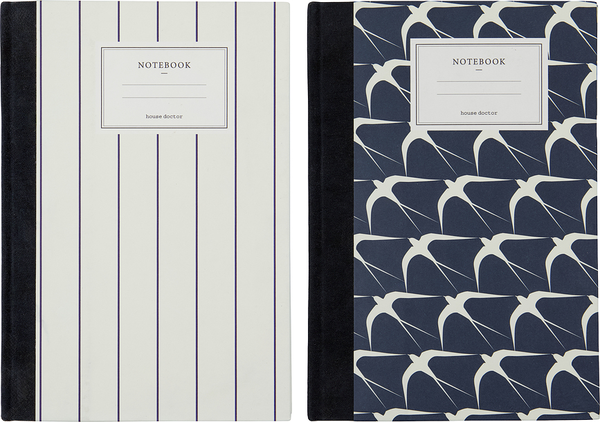 HDNote Notesniki, 15 x 21 cm, belo-mornarsko modri, 2 kosa