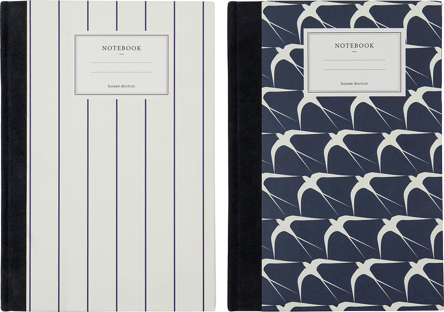 HDNote Σημειωματάρια, 15 x 21 cm, λευκό-μπλε navy, 2 τμχ