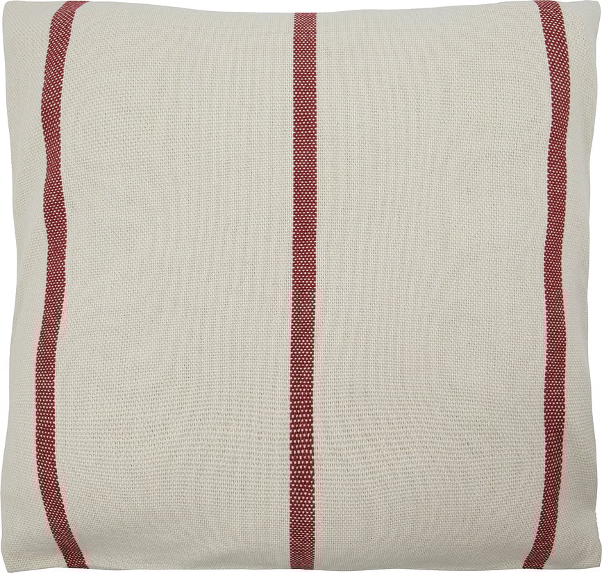 HDNula Μαξιλαροθήκη ριγέ, 50 x 50 cm, κρεμ-κόκκινη