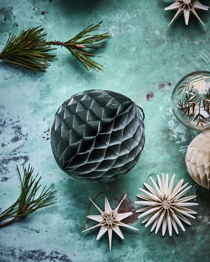 HDOrb Boules de Noël, grandes, beiges, Lot de 3