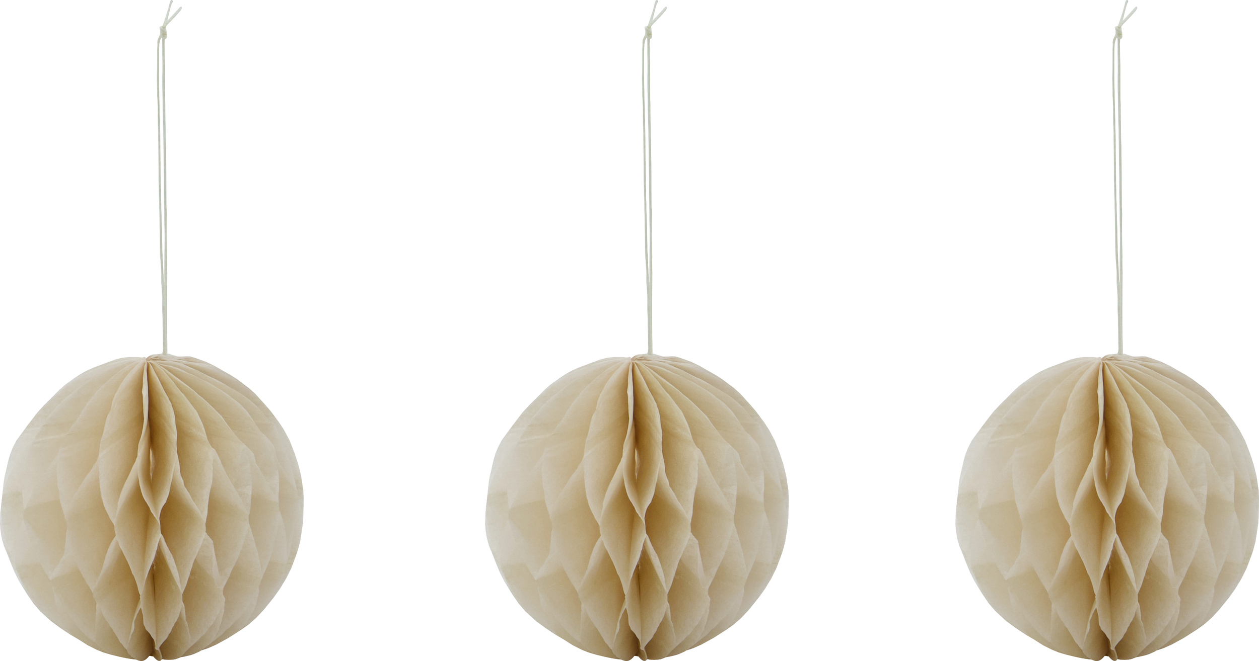 HDOrb Weihnachtsbaumschmuck klein, beige, 3 St.