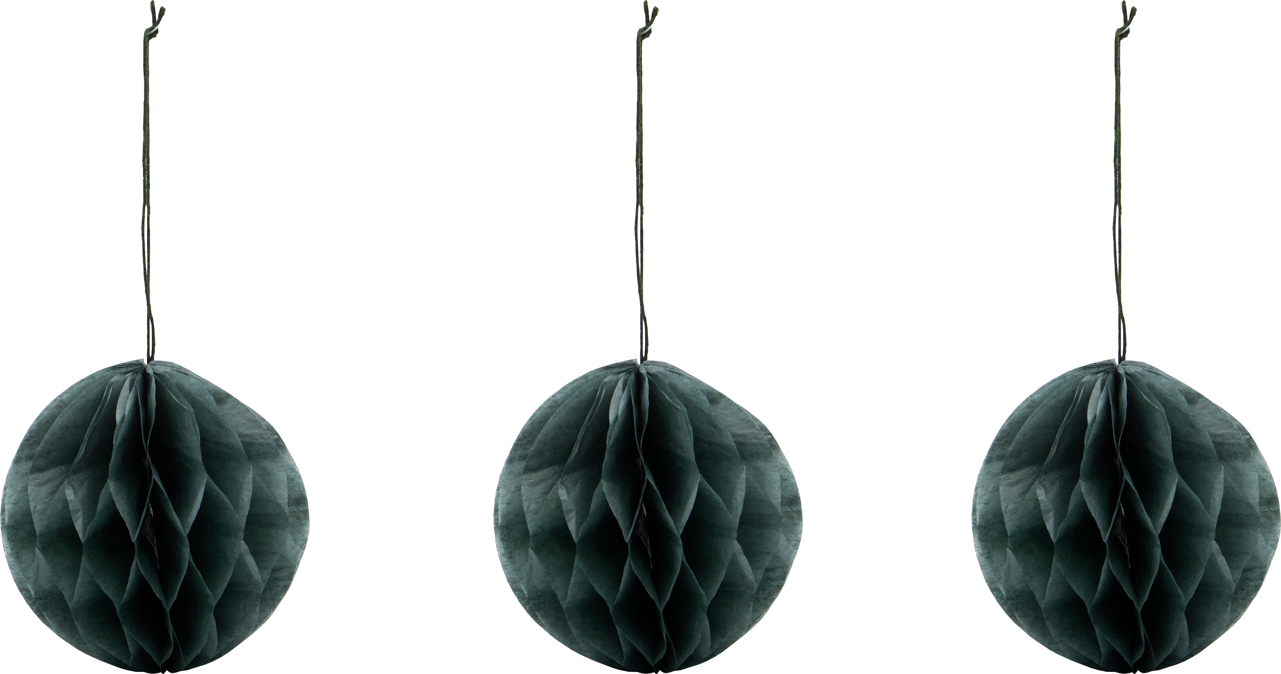 HDOrb Weihnachtsbaumschmuck klein, dunkelgrün, 3 St.