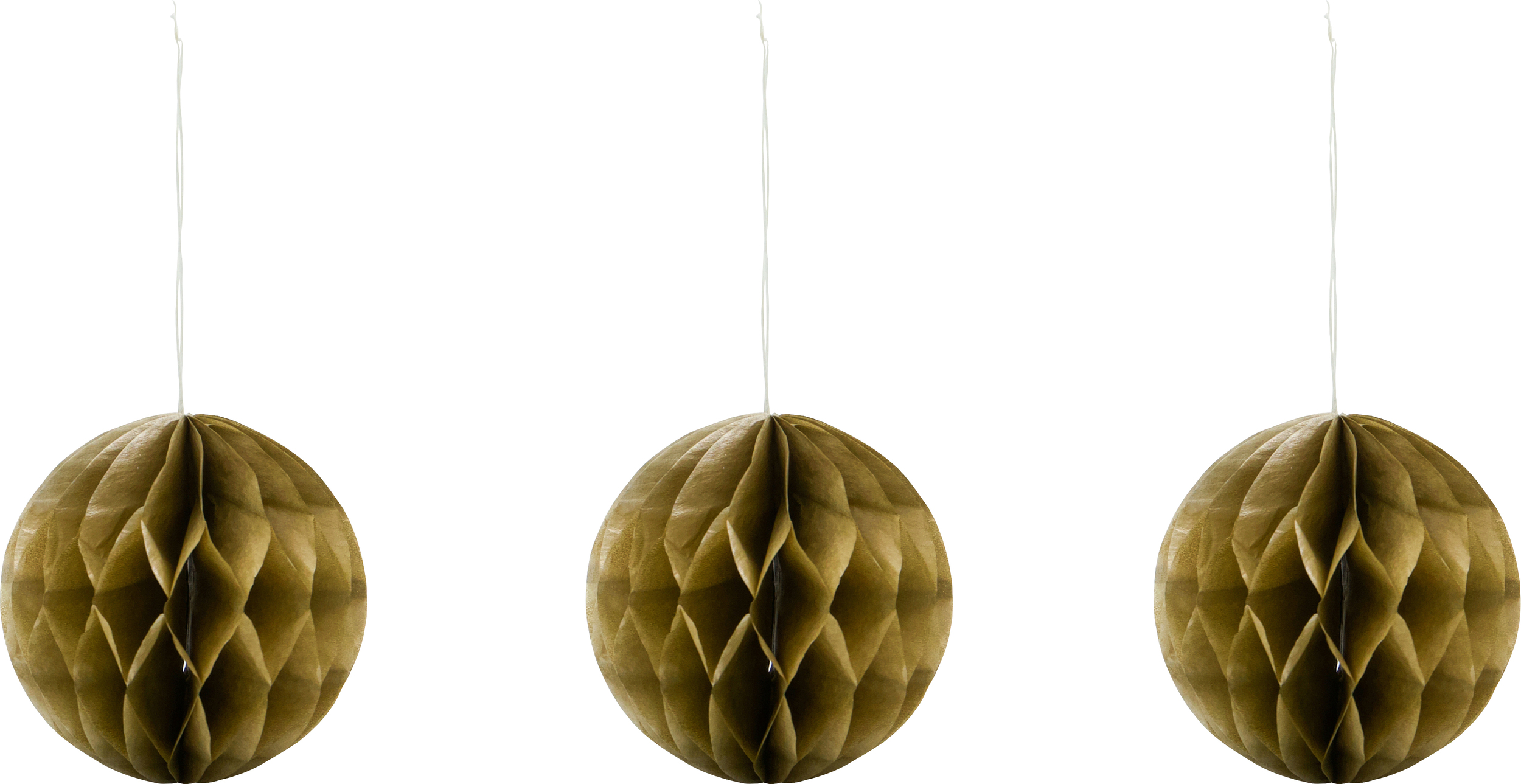 HDOrb Weihnachtsbaumschmuck, klein, gold, 3 St.