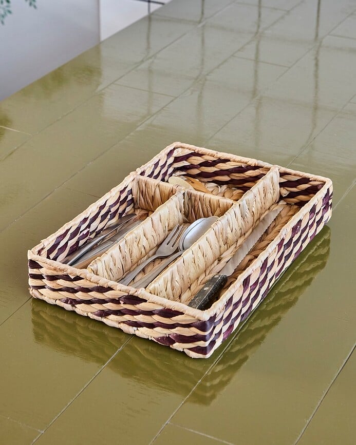 HDOrgi Organizator za pribor za jelo za ladicu 35 x 25 cm smeđe-bež