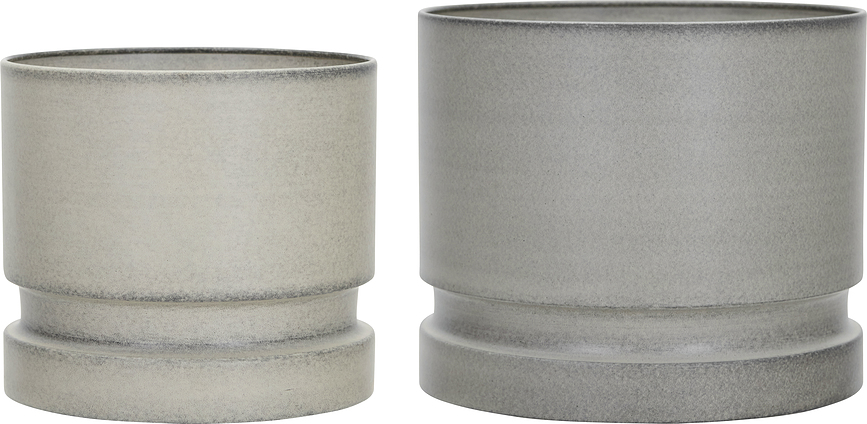 HDPepple Pots, gris, Lot de 2