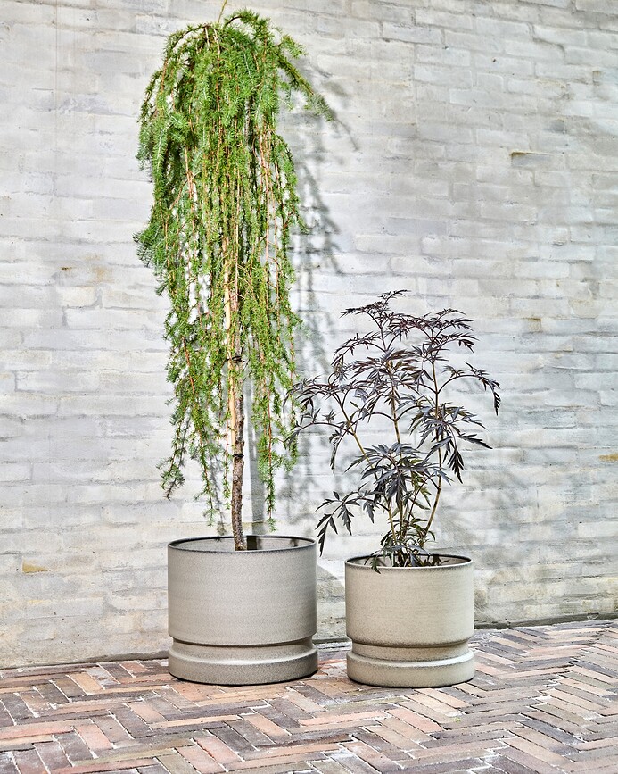 HDPepple Pots, gris, Lot de 2