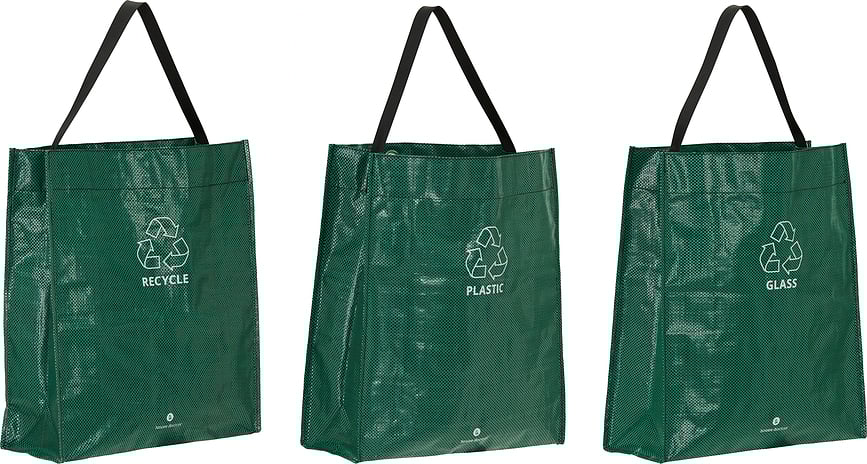 HDRecycle Vreće za razvrstavanje otpada zelene 3 kom.