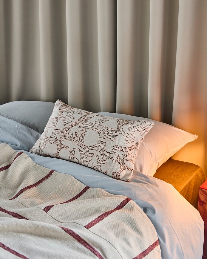 HDSari Housse de Coussin 50 x 50 cm, crème et orange