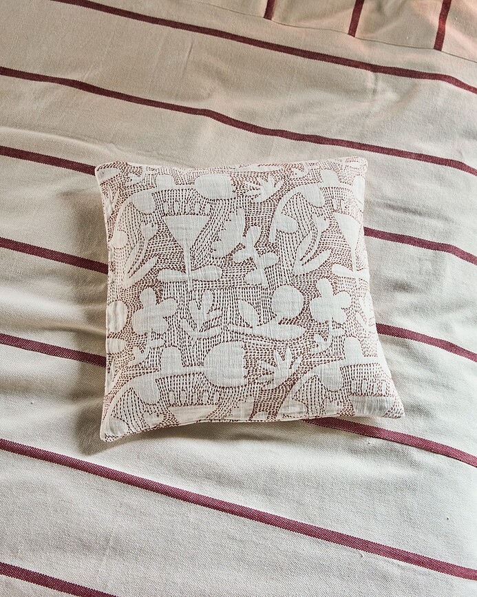 HDSari Housse de Coussin 50 x 50 cm, crème et orange