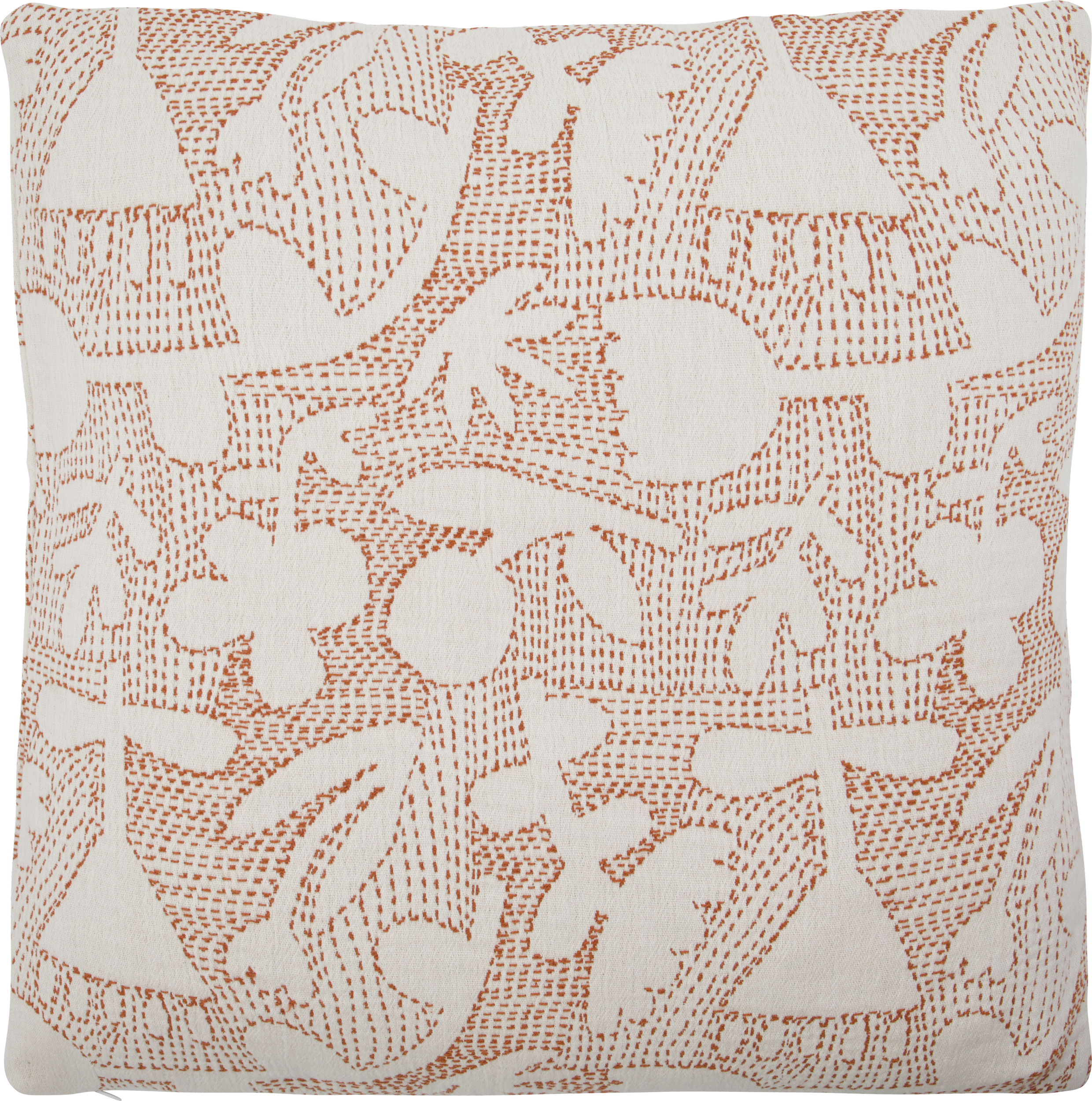 HDSari Kissenbezug 50 x 50 cm, creme-orange