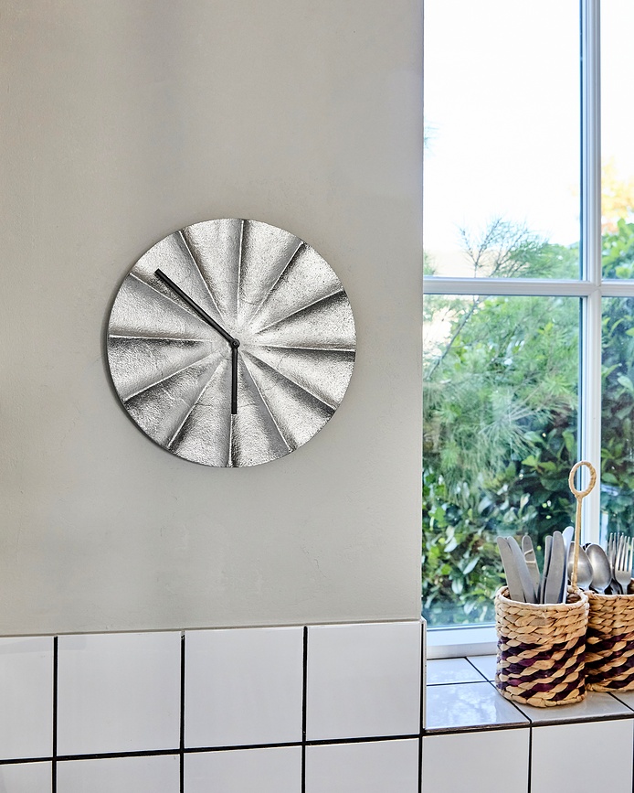 HDShow Horloge murale, argentée