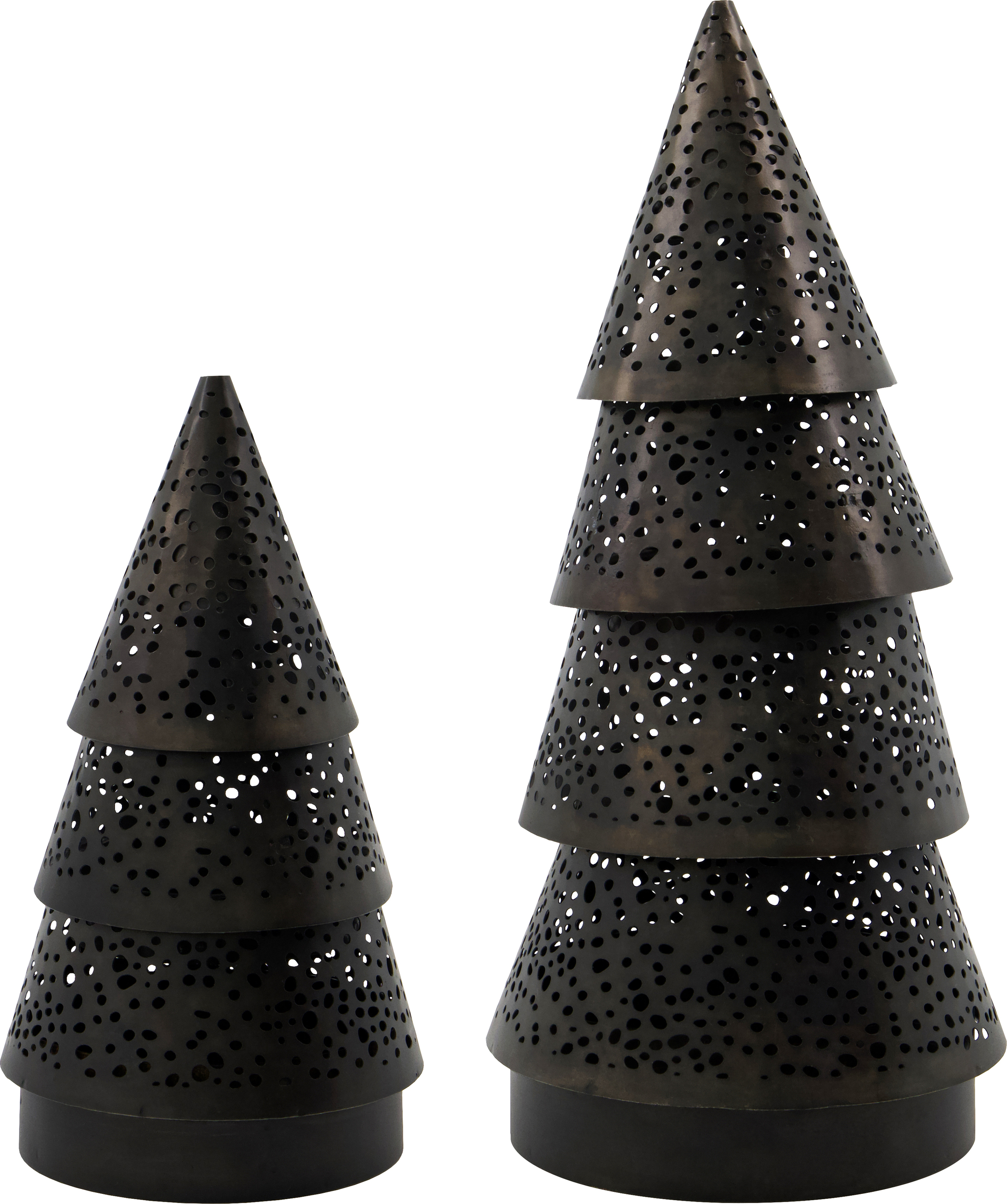 HDSilva Weihnachtsdekoration Tannenbäume, antikbraun, 2 St.
