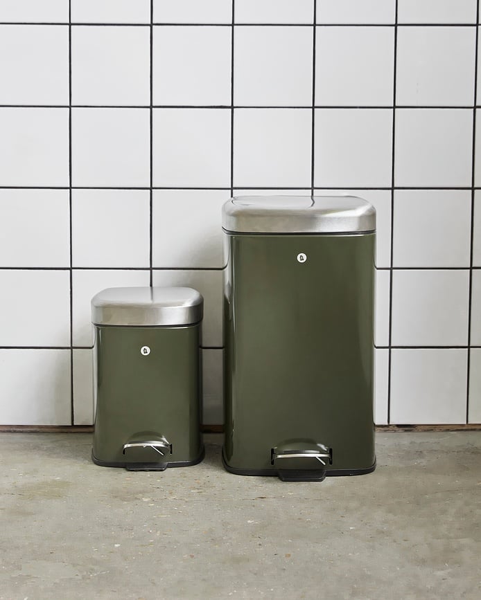 HDSort Κάδος Απορριμμάτων με πεντάλ, 29,5 x 27,5 cm, καφέ