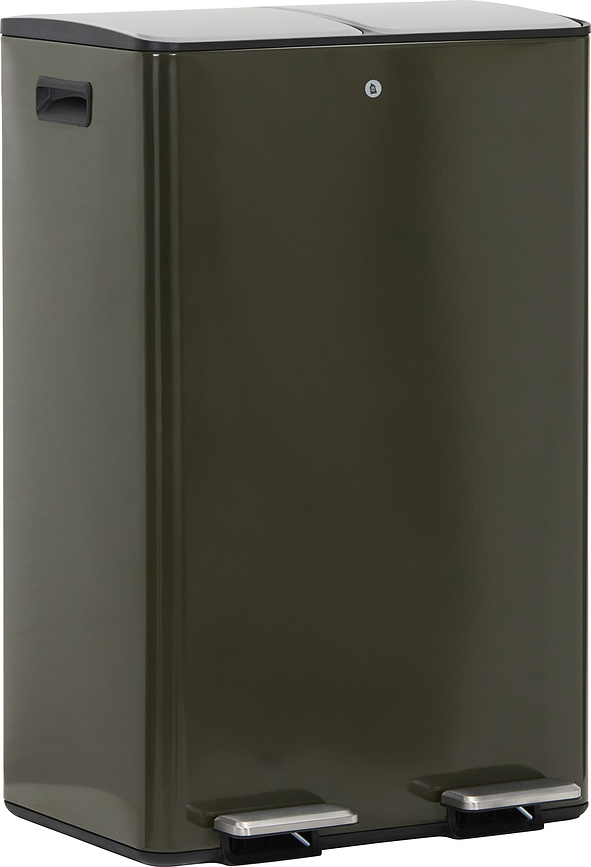 HDSort Poubelle à pédale, 71 x 35,5 cm, kaki