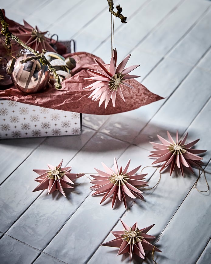 HDStari Suspensions de Noël, roses, Lot de 6