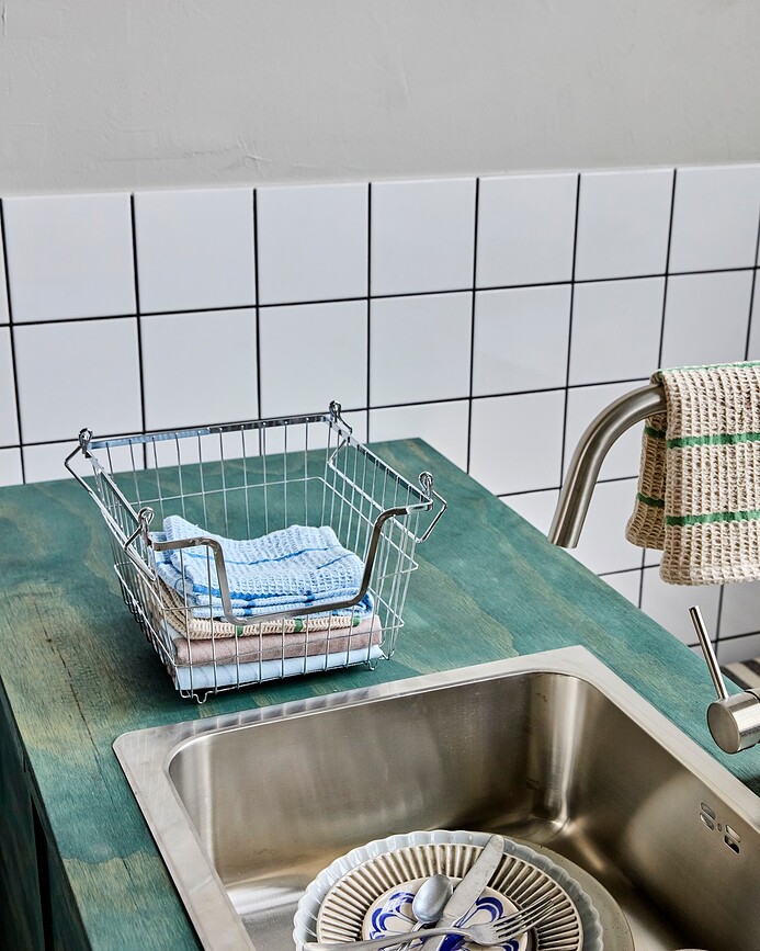 HDTaw Panier de Rangement, 18 x 32 cm, en acier