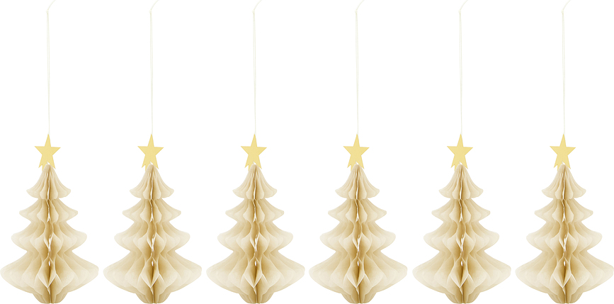 HDTree Ornements de Noël, blanc cassé, Lot de 6