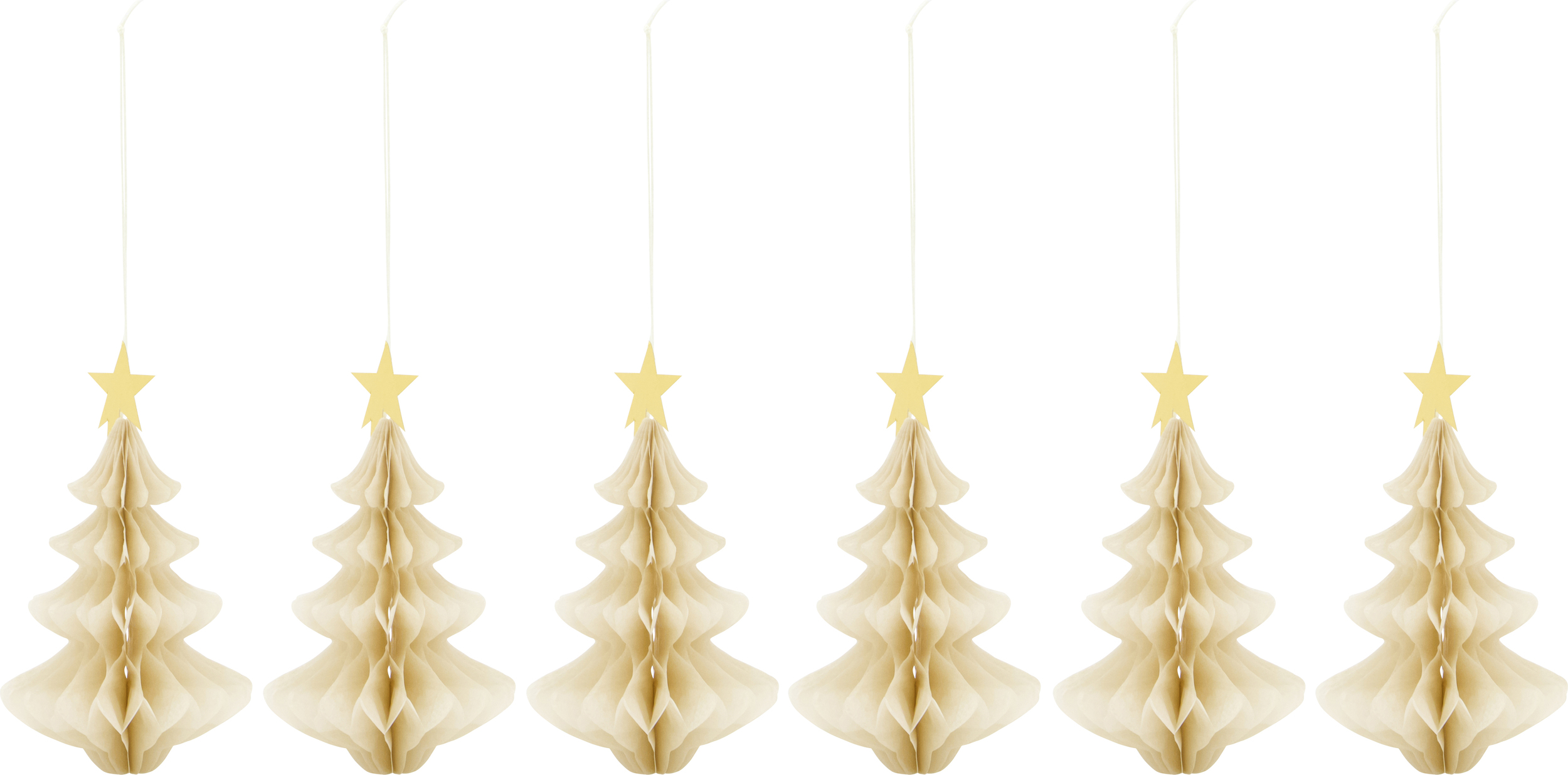 HDTree Weihnachtsbaumschmuck, gebrochenes Weiß, 6 St.