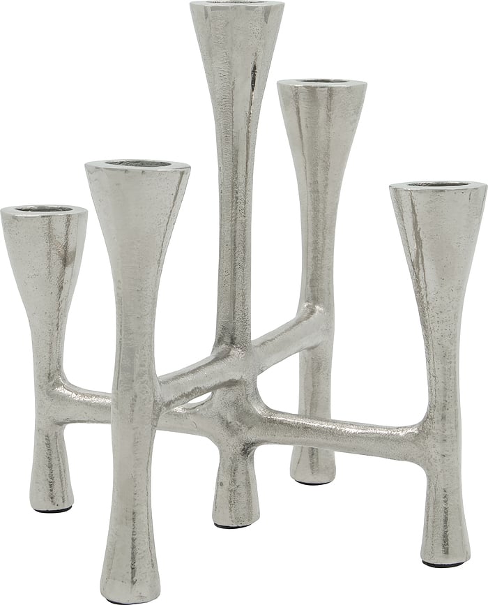 HDTristy Svijećnjak za 5 klasičnih svijeća srebrni