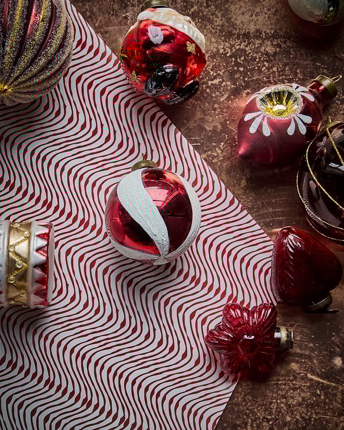 HDTwister Božične kroglice, zlato-bele, 4 kosi