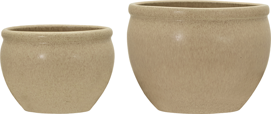 HDVale Pots de fleurs, beiges, Lot de 2