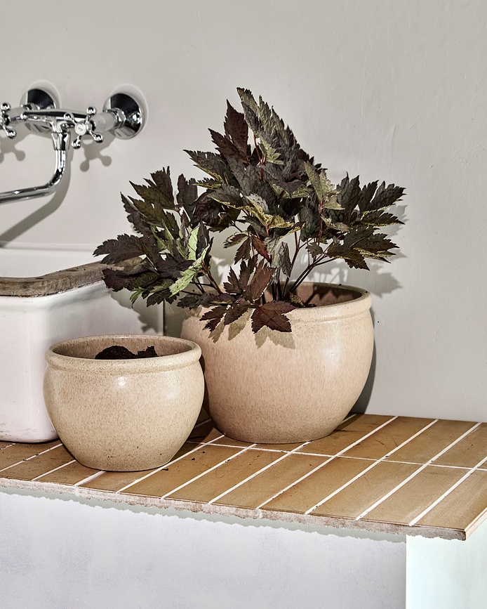 HDVale Pots de fleurs, beiges, Lot de 2