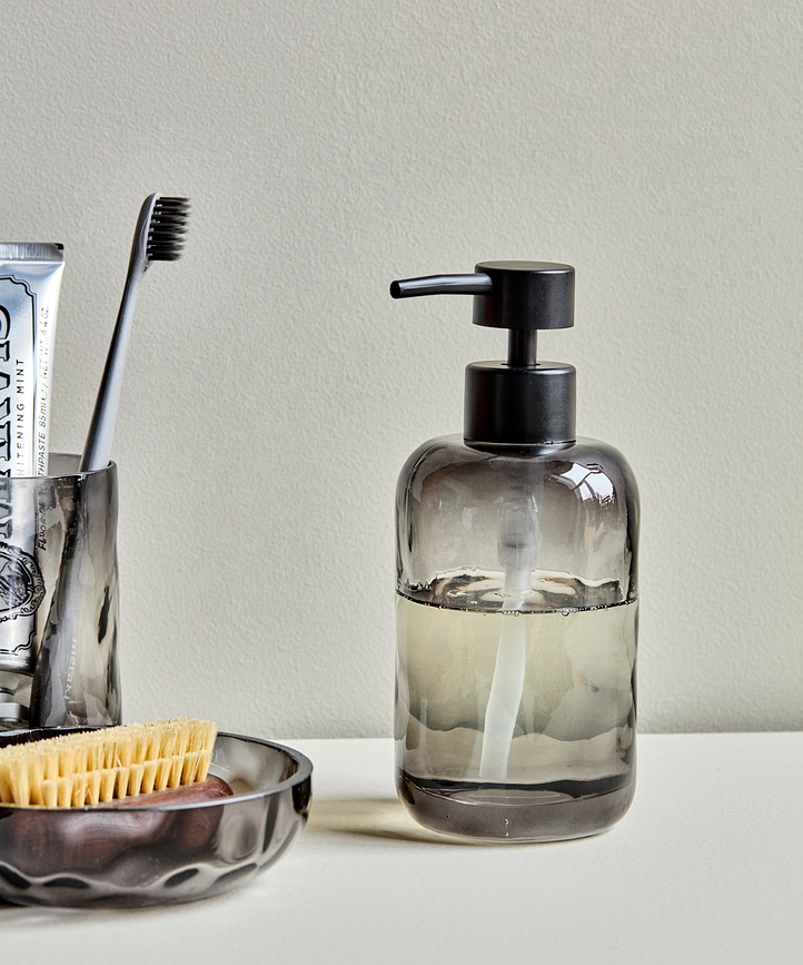 HDWah Distributeur de Savon en verre, gris