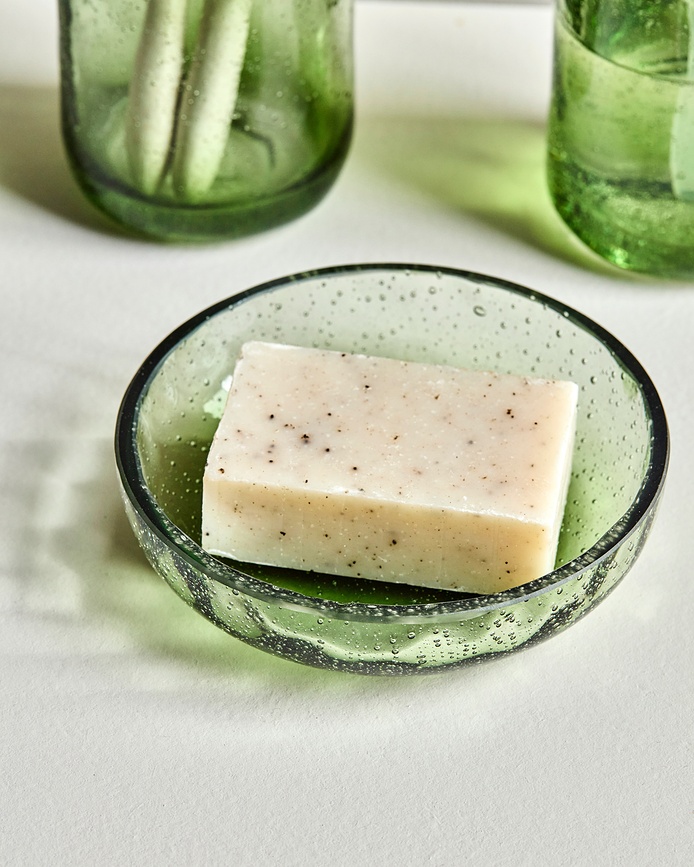 HDWah Porte-savon, verre, vert