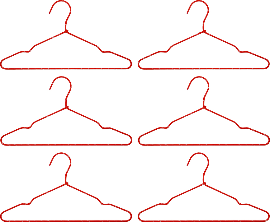 HDWire Cintres, rouges, Lot de 6