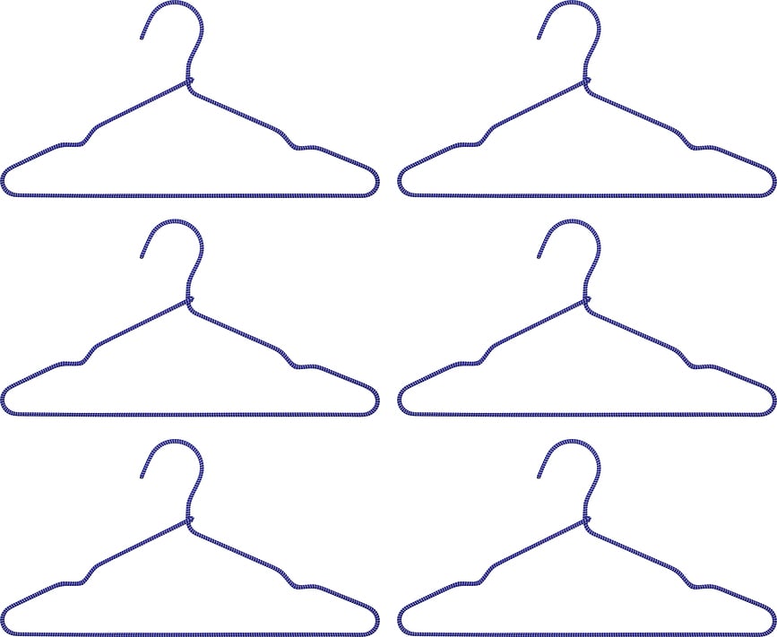 HDWire Κρεμάστρες, μπλε, 6 τμχ