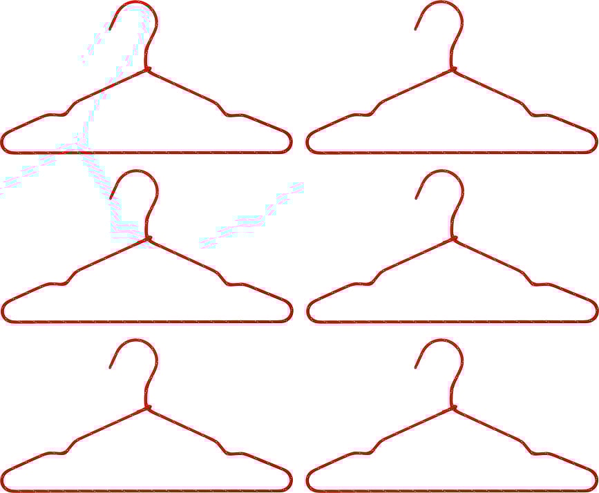 HDWire Κρεμάστρες ρούχων, κόκκινες, 6 τμχ