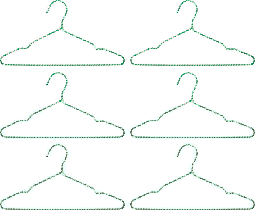 HDWire Vješalice zelene 6 kom.