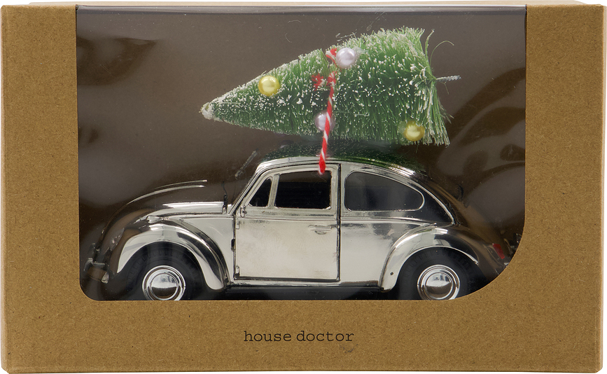 HDXmas Διακοσμητικό Χριστουγεννιάτικο αυτοκίνητο, ασημένιο