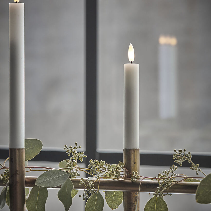 House Doctor Bougies LED, 16 cm, blanches, Lot de 2