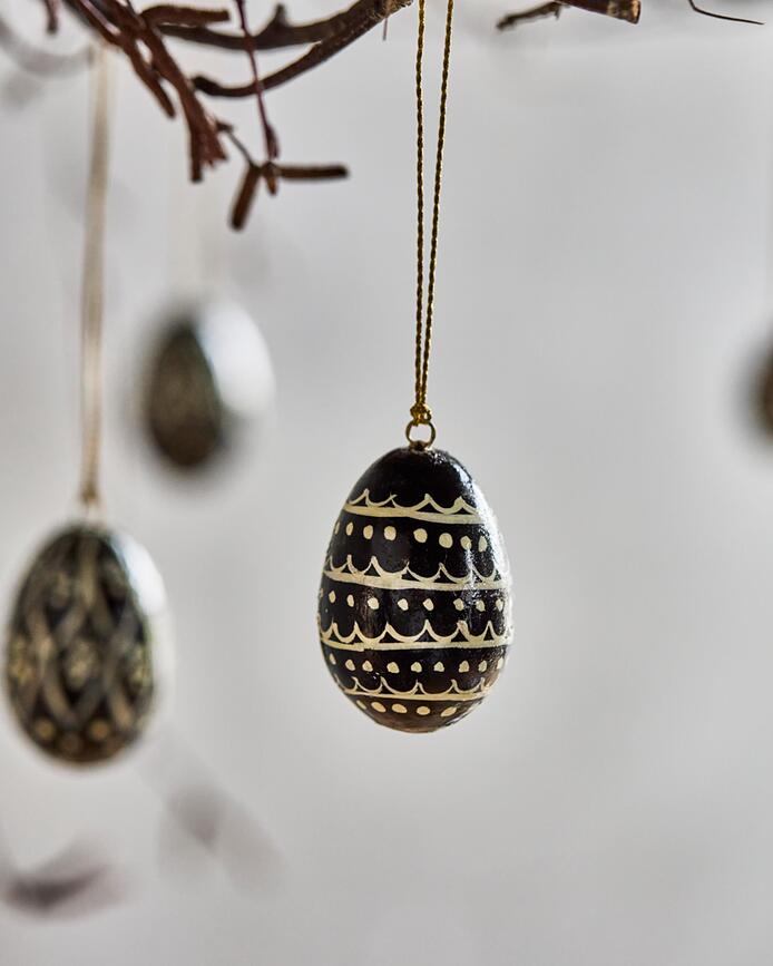 House Doctor Κρεμαστά Διακοσμητικά, 3 cm, λευκόμαυρα, 6 τμχ