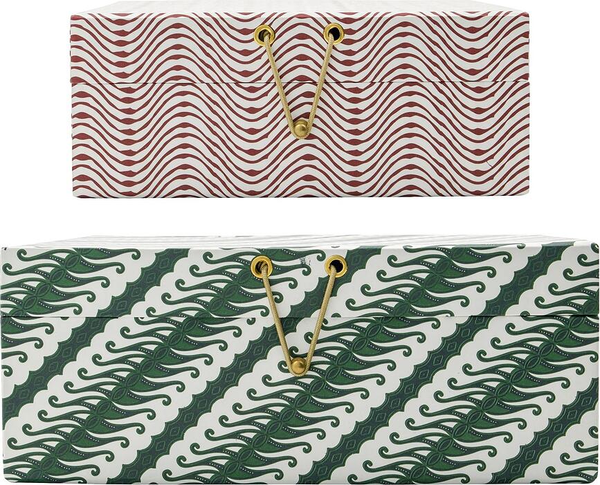 House Doctor Keep Kutije za Pohranu crvene i zelene 2 kom.